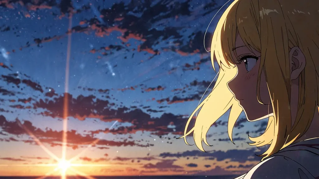 the-cry-or-better-yet-beg-top-image-blonde-heroine-in-profile-against-a-sunset-sky