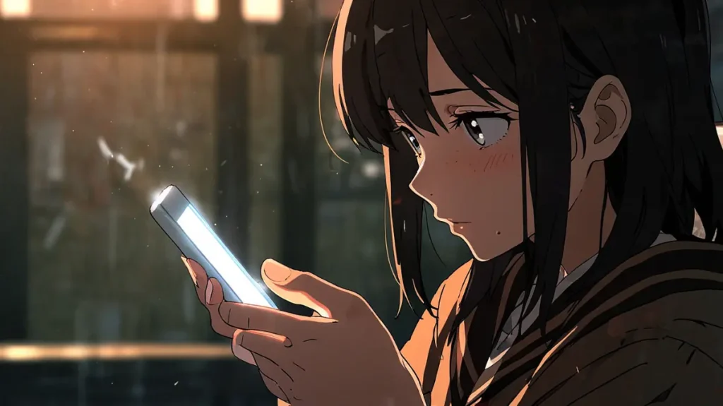 the-jimoto-saiko-manga-x-serial-girl-looking-at-glowing-smartphone-screen