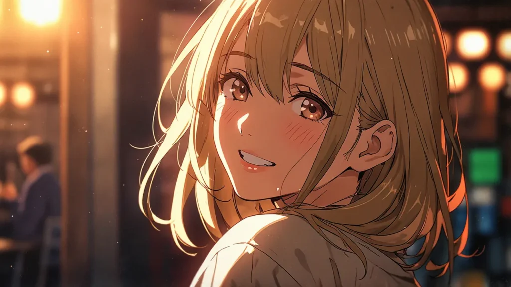 the-tears-for-withered-flowers-korean-title-and-author-woman-smiling-in-a-warm-lit-cafe