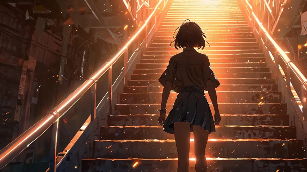 the-four-knights-apocalypse-anime-episode-recap-figure-walking-up-lit-stairway