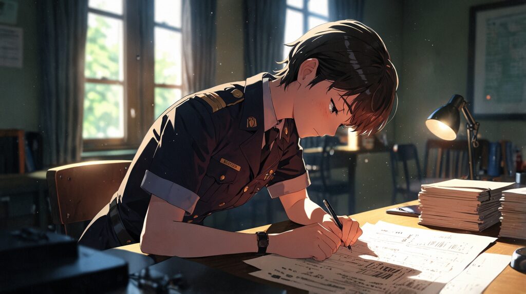 uruwashi-no-yoi-no-tsuki-confusing-numbers-student-writing-notes-at-a-desk-under-a-lamp