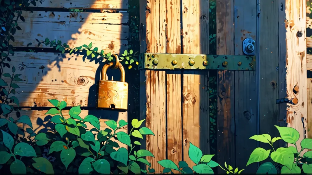 the-childhood-friend-complex-mature-rating-old-padlock-on-a-wooden-gate