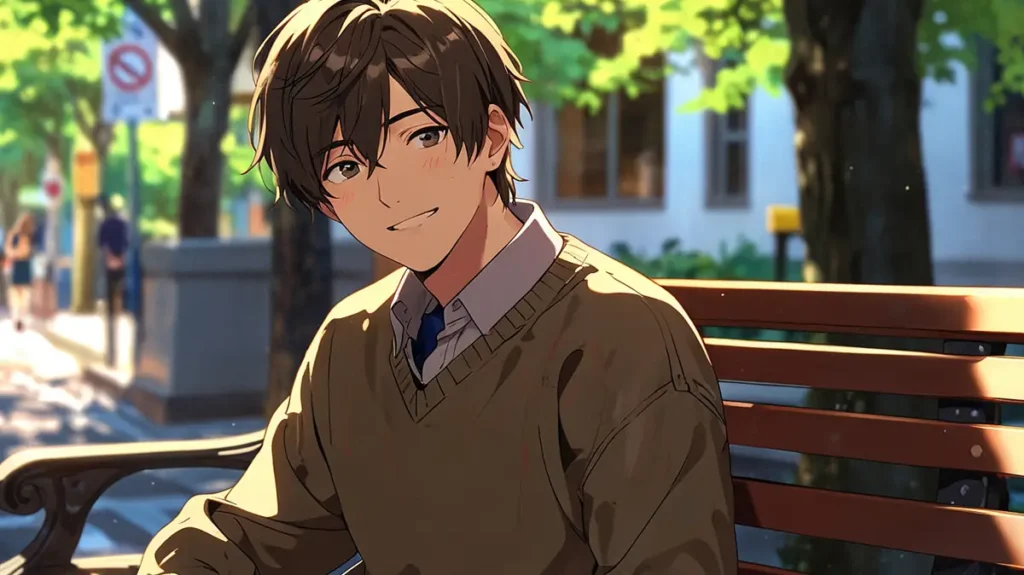 the-childhood-friend-complex-jaehee-smiling-young-man-sitting-on-a-park-bench