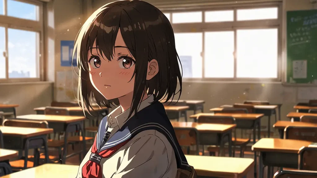the-beautiful-evening-moon-dessert-magazine-serialization-girl-in-an-empty-classroom