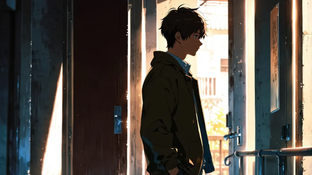 the-childhood-friend-complex-name-difference-backlit-man-standing-in-a-doorway