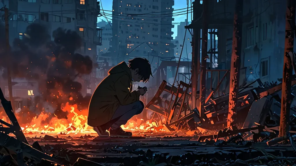 the-four-knights-apocalypse-kion-childhood-kidnapped-ashes-ruins