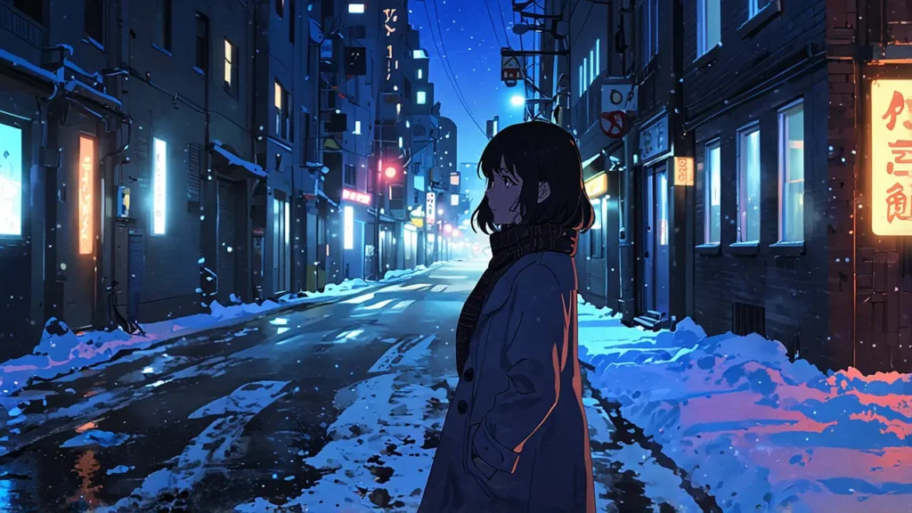 tears-for-withered-flowers-juri-na-hye-su-woman-walking-alone-on-a-snowy-street-at-night