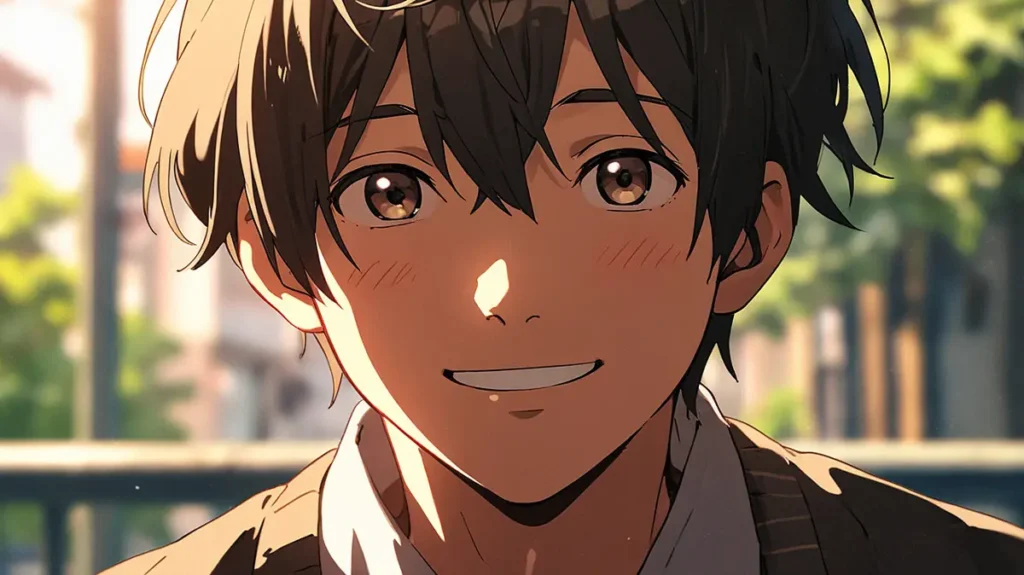 the-uruwashi-no-yoi-no-tsuki-similar-anime-young-man-with-a-gentle-smile-standing-outdoors
