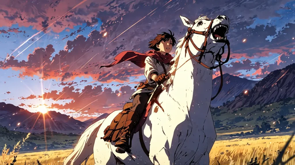 the-four-knights-of-the-apocalypse-zechariah-colored-horses-white-horse-rider-at-sunset