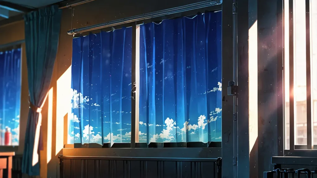 the-childhood-friend-complex-spoiler-line-rain-streaked-window-with-a-curtain