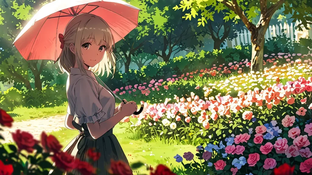 the-yomei-wakiyaku-reijou-side-story-noble-lady-walking-a-rose-garden-with-a-parasol