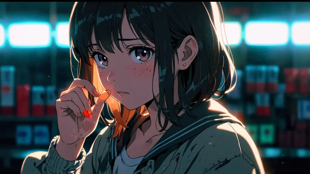 the-jimoto-saiko-manga-volume-versus-episode-girl-counting-on-her-fingers-in-a-store