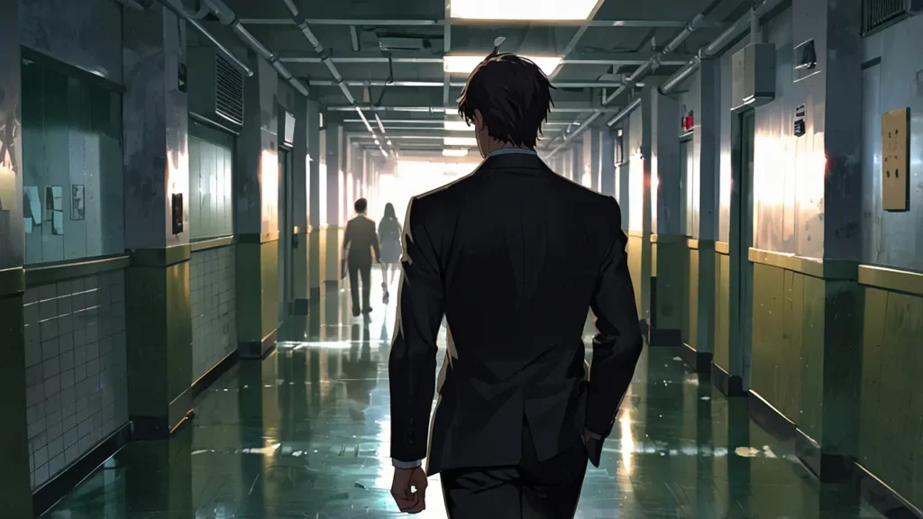 tears-for-withered-flowers-teppei-ex-husband-man-in-a-suit-walking-away-down-a-corridor