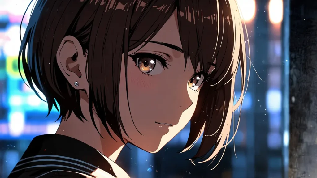 uruwashi-no-yoi-no-tsuki-biggest-trial-close-up-of-a-girl-in-uniform-under-night-city-lights