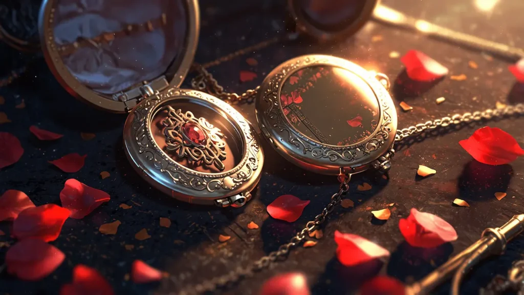 the-black-butler-ciel-twin-two-identical-silver-lockets-among-rose-petals
