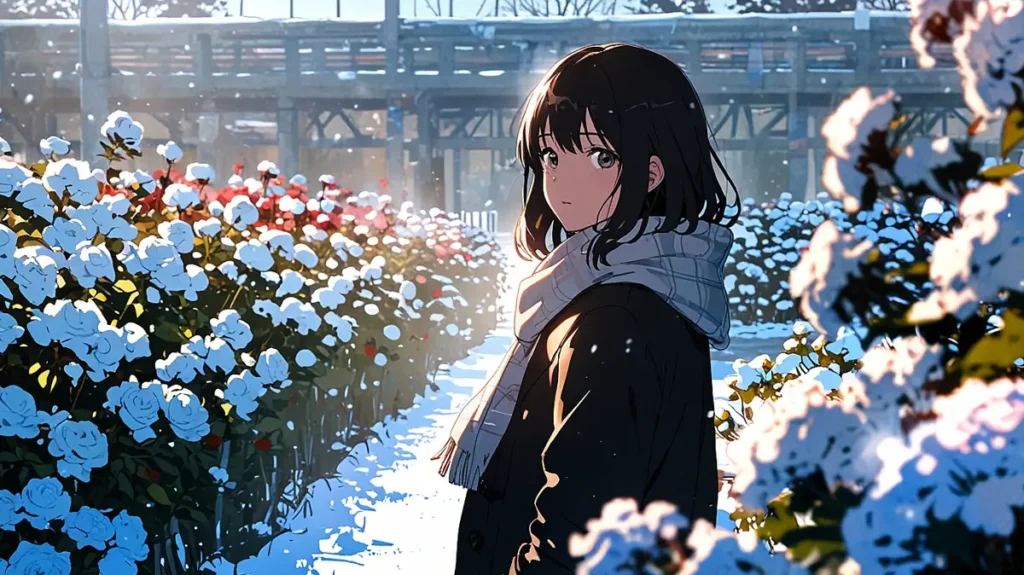 yomei-wazuka-no-wakiyaku-reijou-piccoma-smartoon-range-woman-standing-in-a-garden-full-of-white-roses