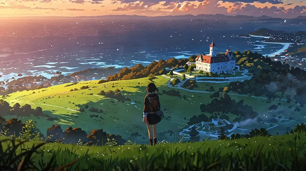 the-mii-chan-and-yamada-san-hometown-woman-on-a-hillside-at-dusk