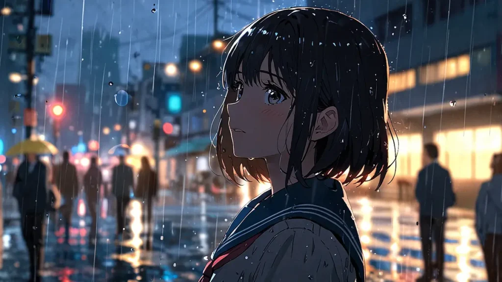 the-uruwashi-no-yoi-no-tsuki-sighting-rumor-schoolgirl-among-passersby-on-a-rainy-night-street