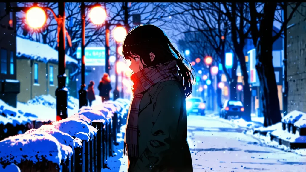 uruwashi-no-yoi-no-tsuki-not-for-everyone-student-walking-a-snowy-street-at-night