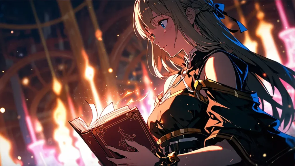 yomei-wazuka-no-wakiyaku-reijou-two-booklive-editions-girl-holding-a-glowing-book-in-both-hands