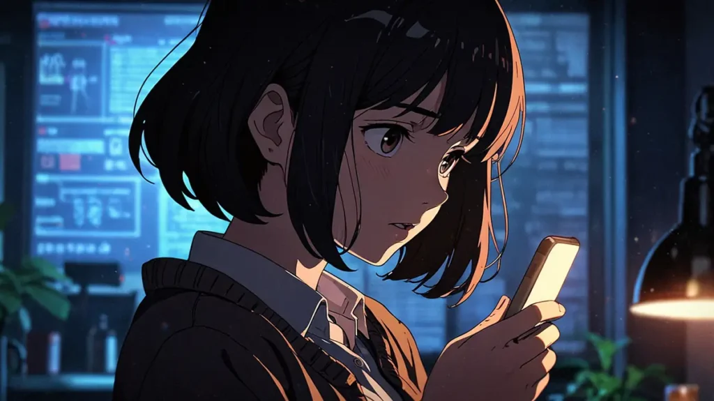 the-uruwashi-no-yoi-no-tsuki-update-check-girl-face-lit-by-a-smartphone-screen-at-night