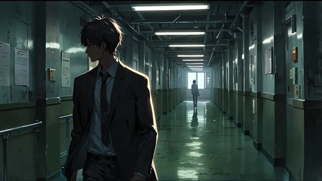 the-tears-for-withered-flowers-korean-and-english-caution-man-standing-in-a-dark-corridor
