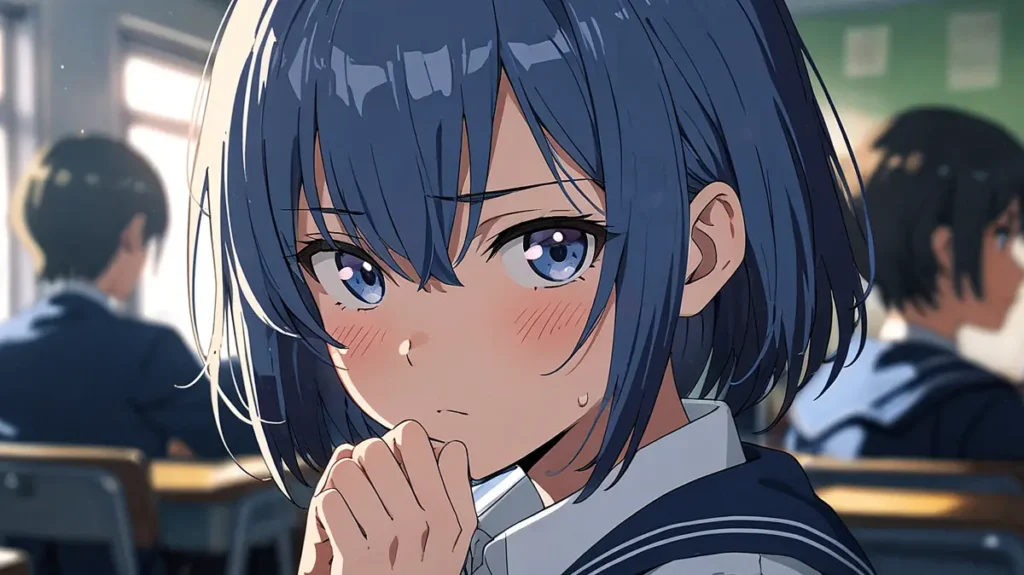 the-jimoto-saiko-manga-faq-schoolgirl-with-a-questioning-look-in-a-classroom