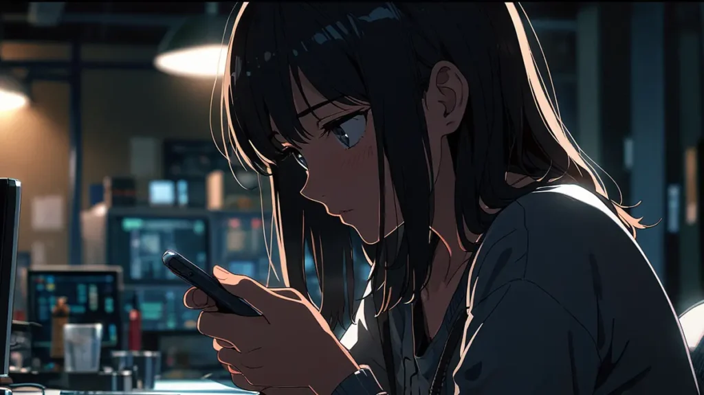the-childhood-friend-complex-raw-site-risk-woman-staring-at-a-phone-in-the-dark