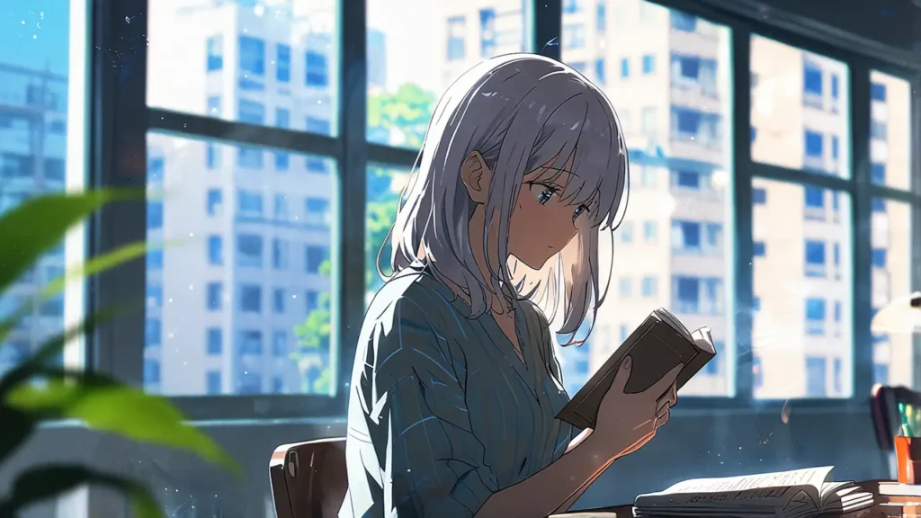 the-yomei-wakiyaku-reijou-webtoon-and-tankobon-girl-reading-a-book-by-a-window