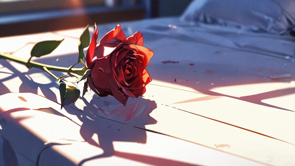 the-tears-for-withered-flowers-key-points-summary-a-single-red-rose-lying-in-the-sunlight