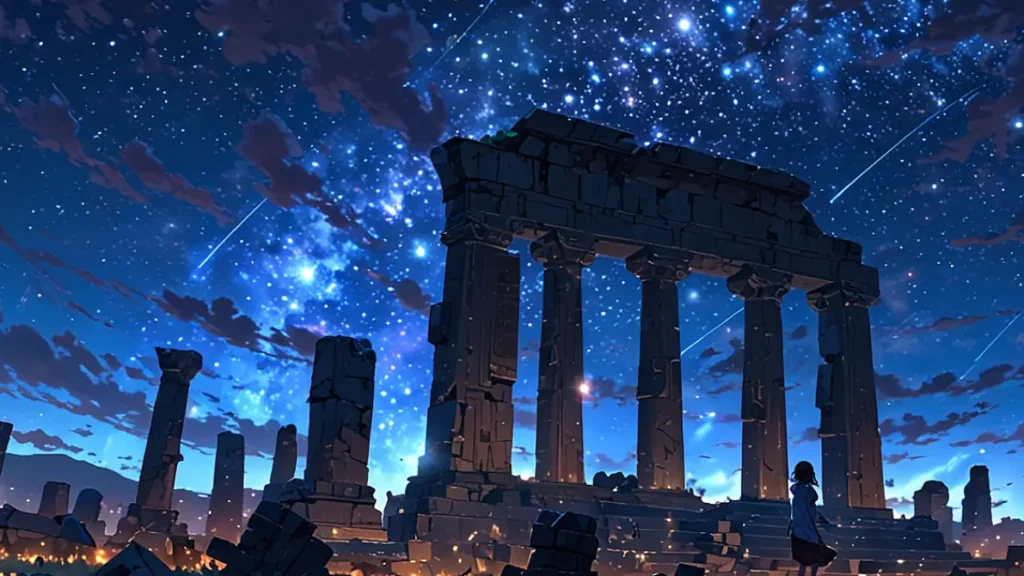 yomei-wazuka-no-wakiyaku-reijou-latest-anime-news-summary-ancient-ruins-under-a-starry-night-sky