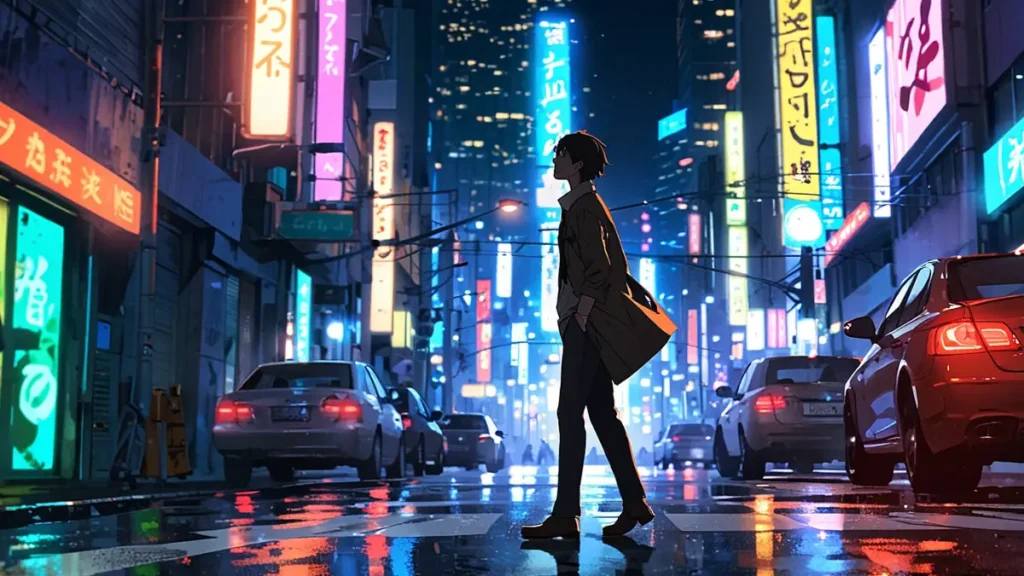 the-office-girl-raw-piracy-site-risk-lone-figure-in-neon-lit-night-street