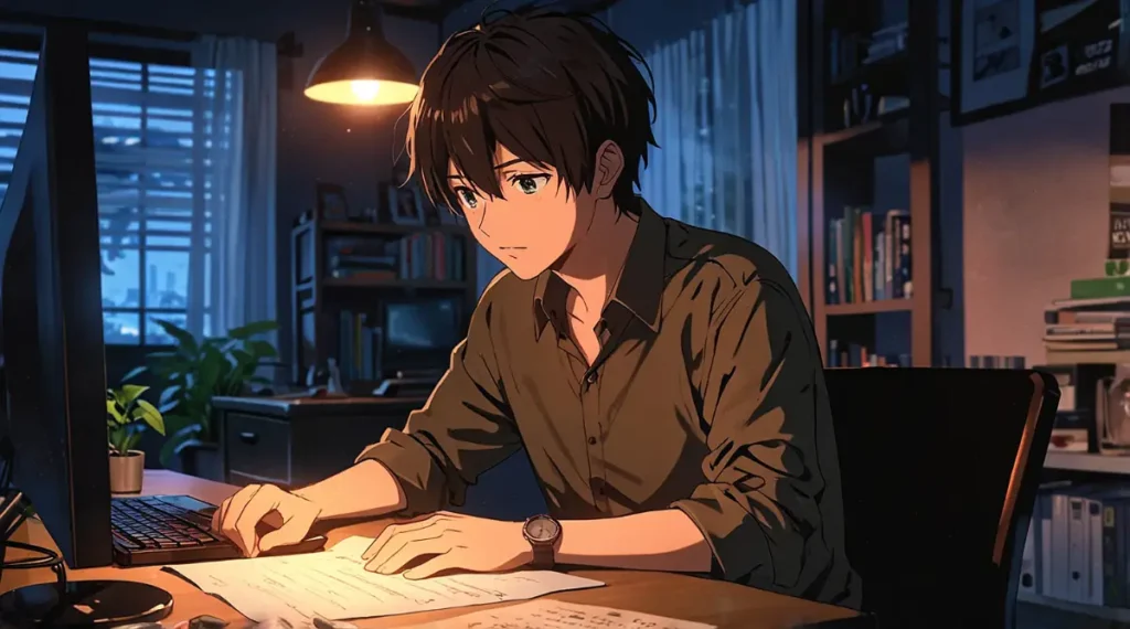 the-office-girl-official-news-sources-man-checking-laptop-late-at-night