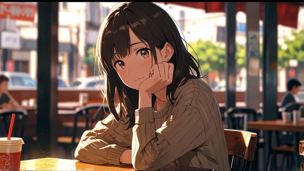 the-office-girl-faq-woman-resting-her-chin-on-her-hand-in-a-sunlit-cafe