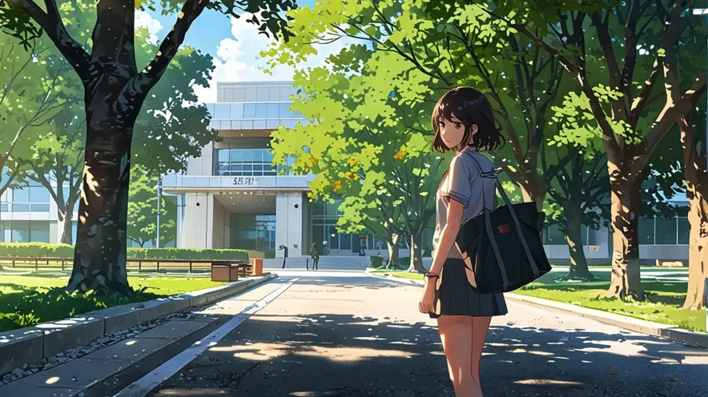 the-childhood-friend-complex-basics-woman-walking-along-a-tree-lined-campus-path