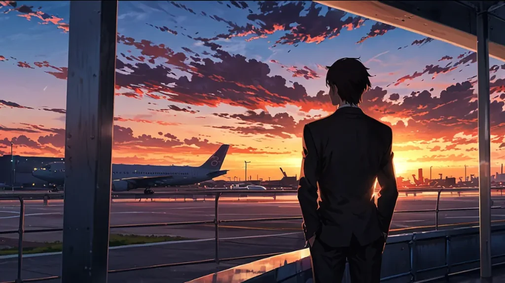 the-office-girl-final-episode-chapter-man-in-suit-watching-the-sunset