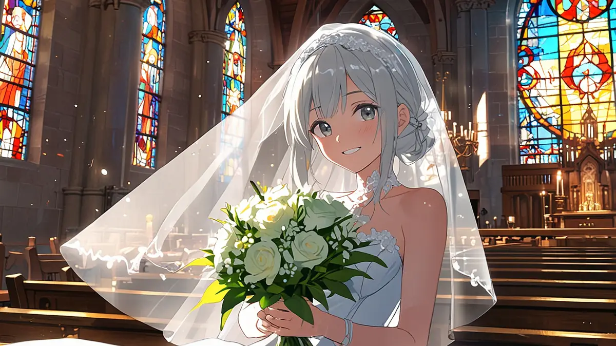 the-yomei-wakiyaku-reijou-ending-summary-silver-haired-bride-holding-a-bouquet