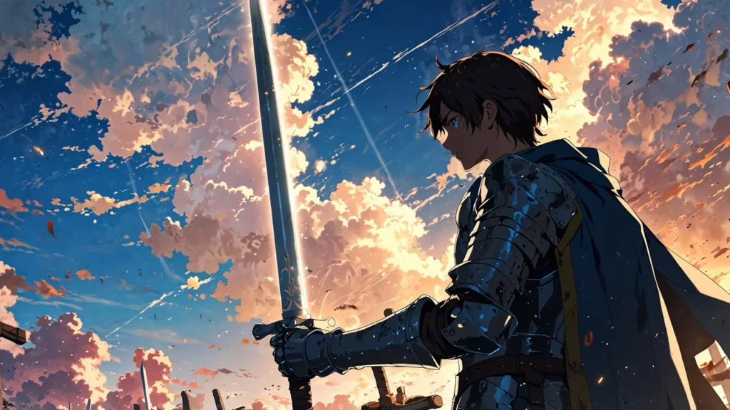 the-apocalypse-four-knights-anime-knight-raising-sword-to-the-sky
