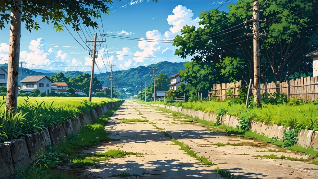 the-nihon-sangoku-similar-manga-intro-quiet-rural-road-empty-street