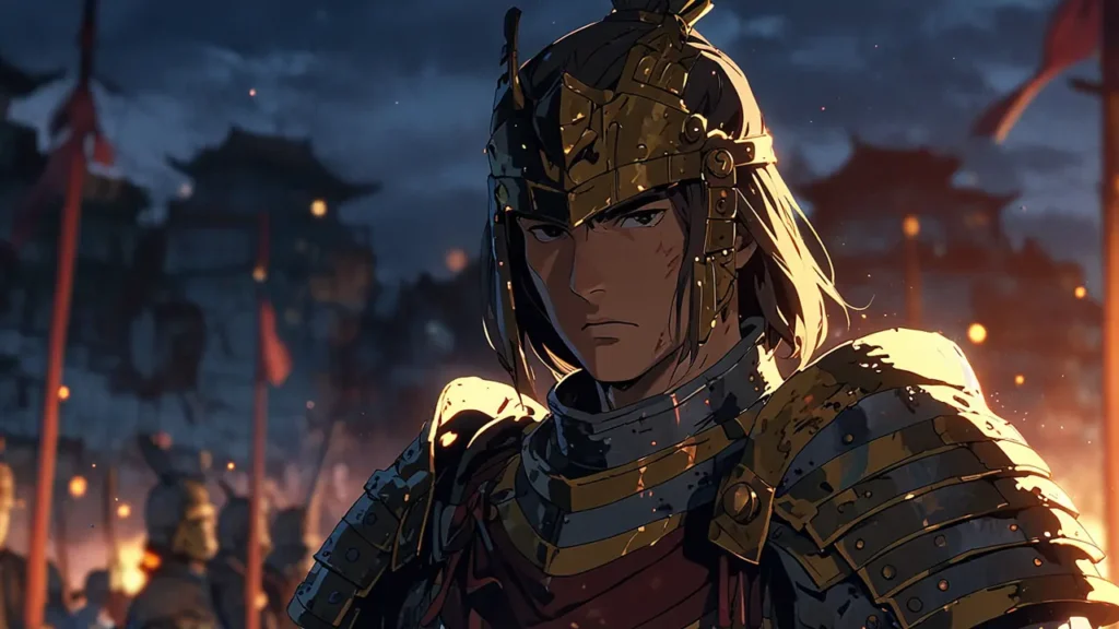 the-nihon-sangoku-anime-rating-overview-general-in-golden-armor-with-army
