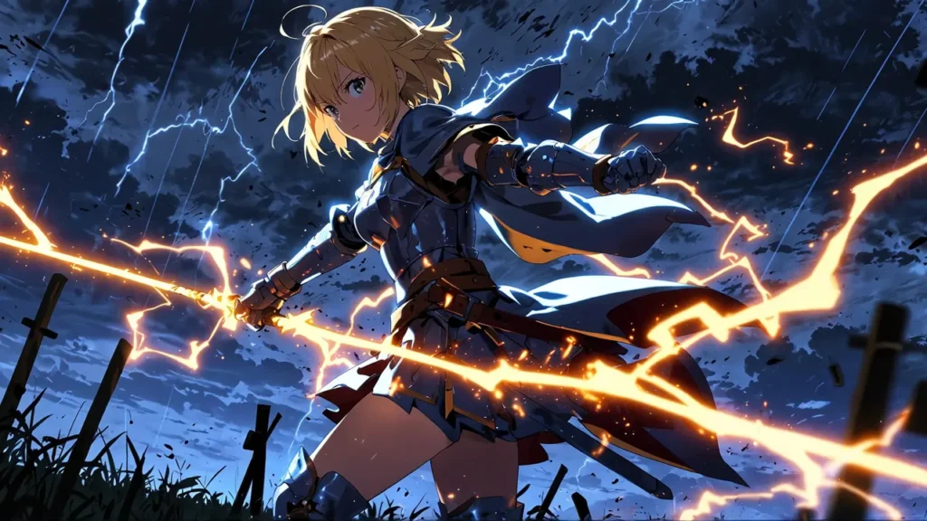 the-four-knights-apocalypse-seven-deadly-sins-knight-wielding-lightning-spear-in-battle