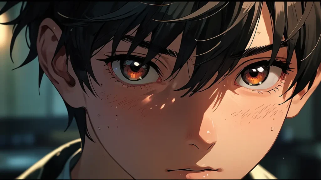 the-four-knights-apocalypse-diodora-four-fiends-intense-closeup-boy-amber-eyes