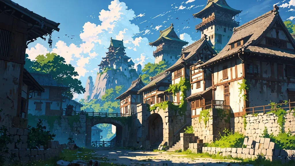 the-nihon-sangoku-motoneta-near-future-city-overgrown-ruins