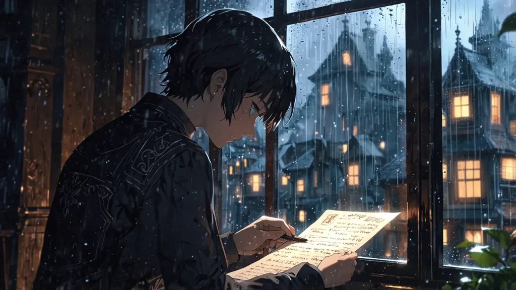 the-nihon-sangoku-september-announcement-person-reading-a-letter-by-a-window
