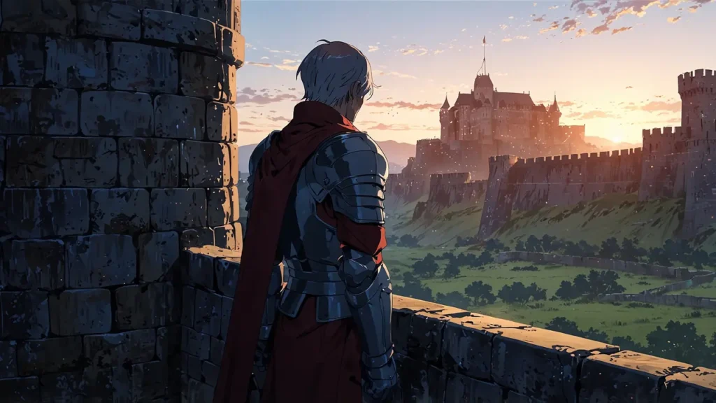 the-nihon-sangoku-similar-manga-kingdom-figure-overlooking-distant-fortress-at-dawn