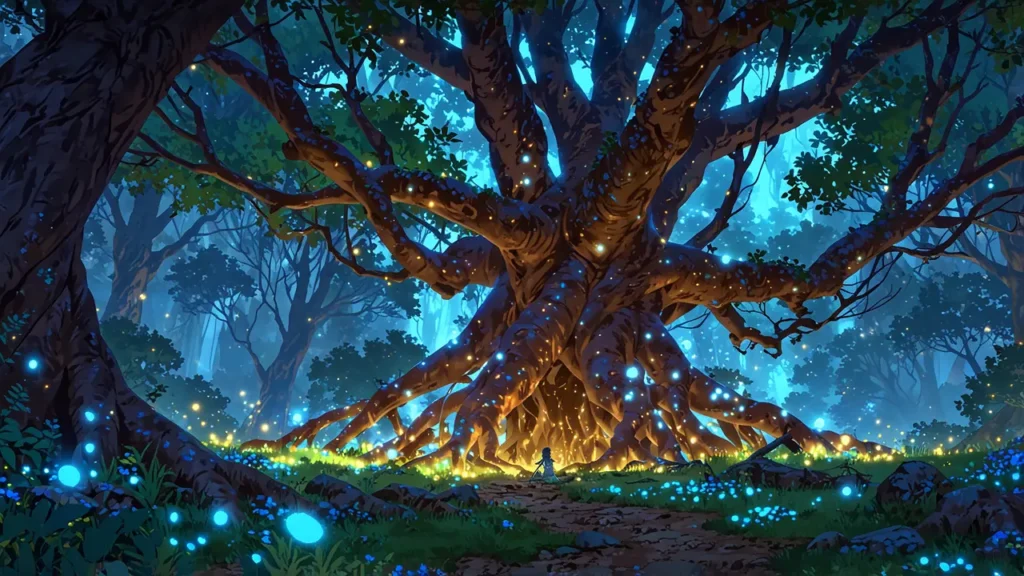 the-four-knights-apocalypse-ban-death-rumor-origin-glowing-forest-tree