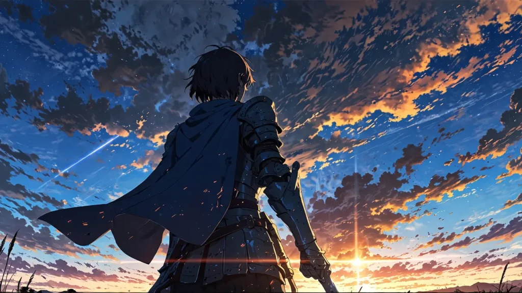 the-solo-leveling-conclusion-episode-count-knight-standing-under-a-sunset-sky-with-sword