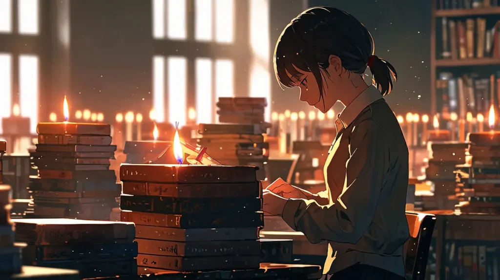 the-dark-protagonist-mom-platform-comparison-girl-studying-with-stacked-books