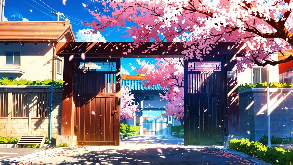 the-genius-swordsman-academy-official-free-reading-school-gate-cherry-blossoms
