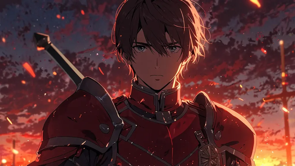 the-four-knights-apocalypse-gawain-guardian-kay-knight-crimson-armor-portrait